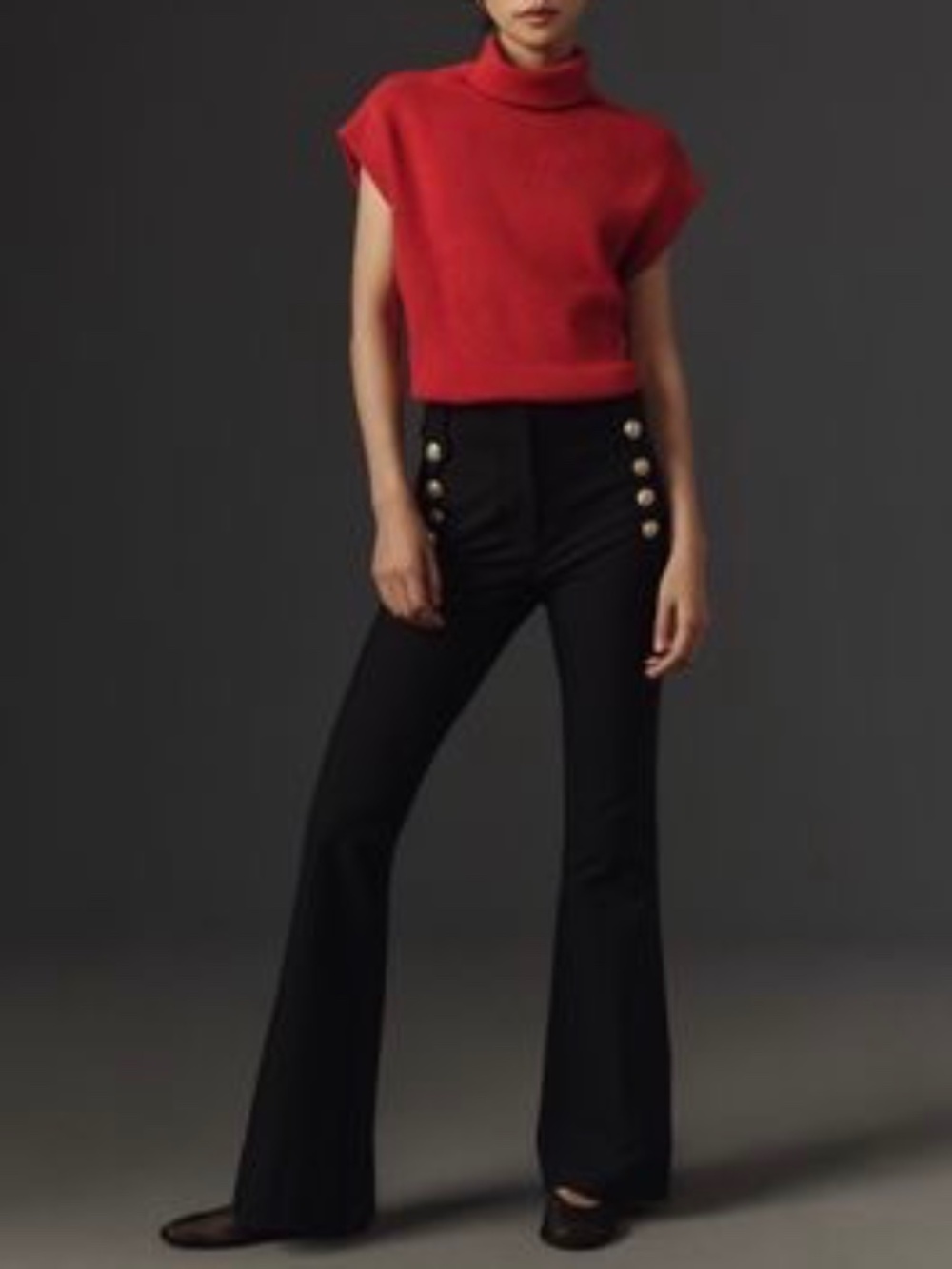Derek Lam 10 Crosby Robertson Flare Pants, Size 6 Black